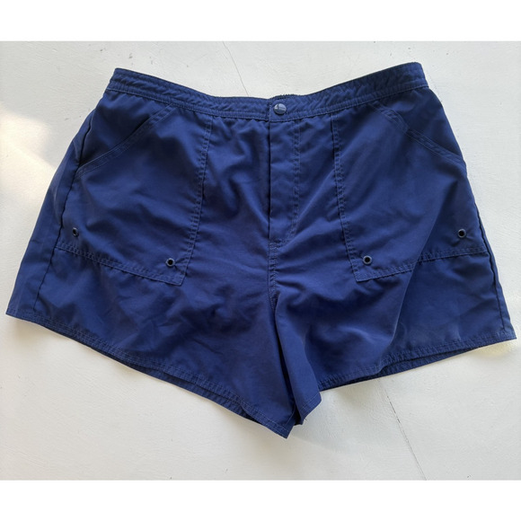 14 Maxine of Hollywood Women's Solid Blue Woven Boardshort Swim Shorts - Picture 1 of 4